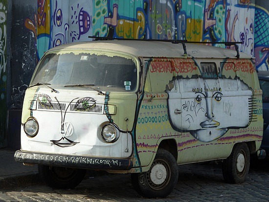 bemalter VW-Bus (Papa, gefällts dir?)