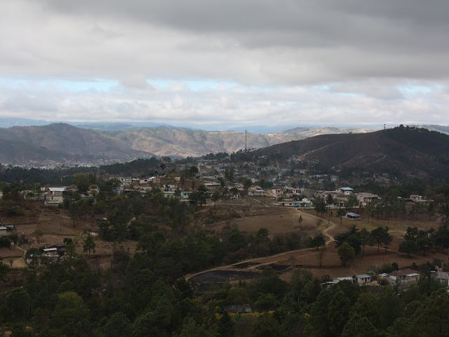 Start in die Berge, Blick zurück auf Chiantla