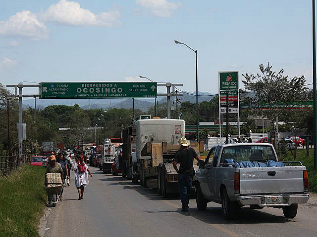 Straßenblockade in Ocosingo