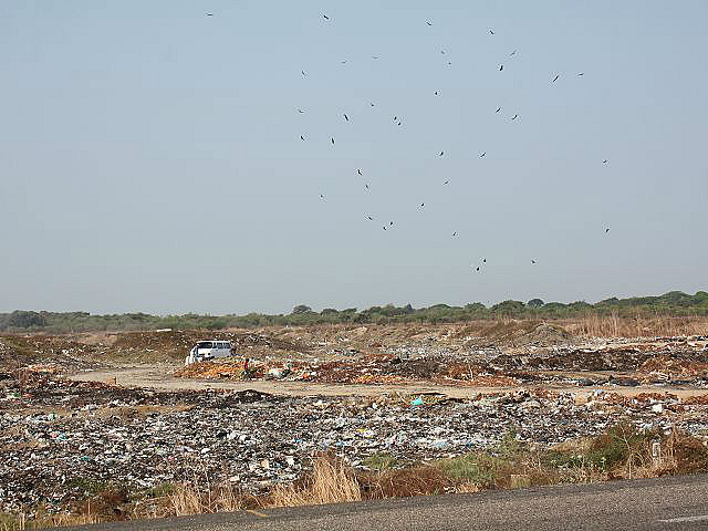 Müllhalde direkt neben der Straße