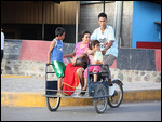 Fahrrad-Taxi, ganze Familie